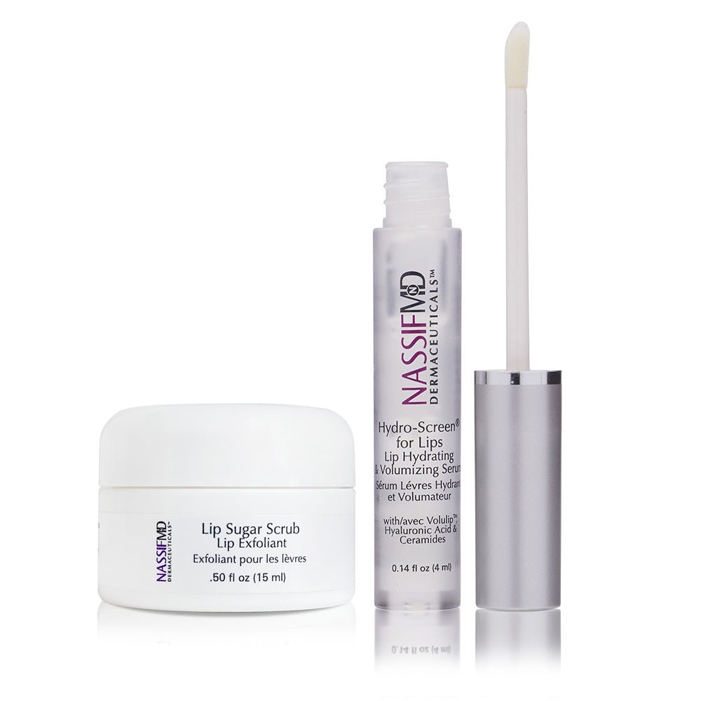 Hydro - Screen Lip Plumper & Lip Sugar Scrub Duo - NassifMD® Skincare