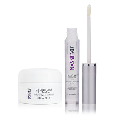 Hydro - Screen Lip Plumper & Lip Sugar Scrub Duo - NassifMD® Skincare