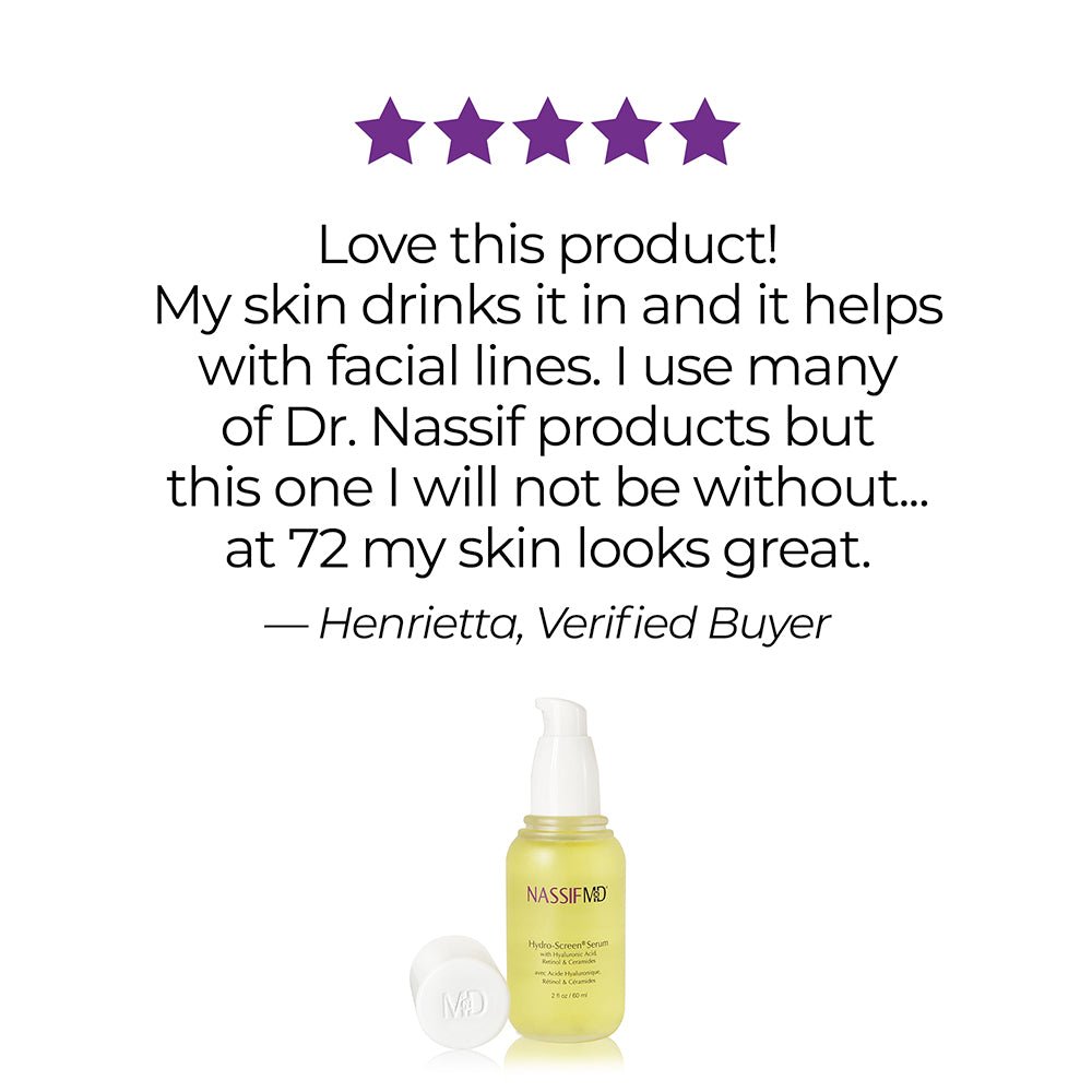 Hydro Screen Serum for Face, Neck, and Hand Skin - NassifMD® Skincare